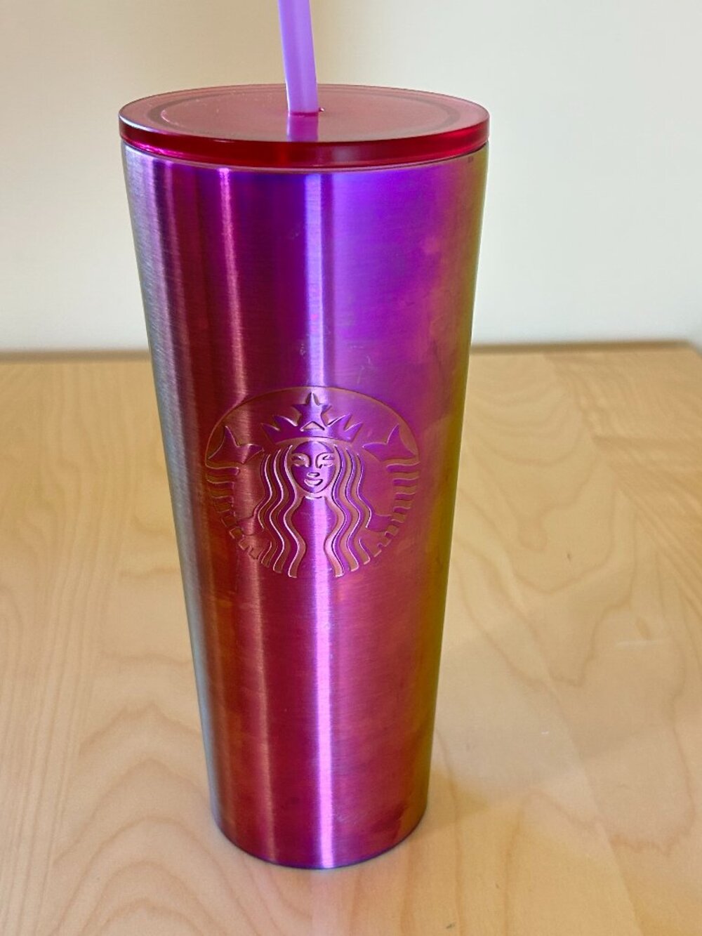 Starbucks 2022 Pink Orange Ombre Stainless Steel 24oz Tumbler